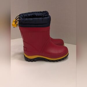 Lands' End Little Kids Toddler 7 Snow Rain Boots Insulated Red Blue